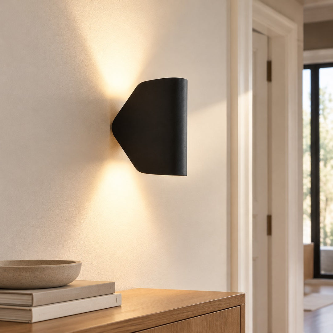 Textured Rim Pointed Shade Aluminium Wall Light