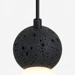 Load image into Gallery viewer, Textured Stone And Glass Plug-In Swag Pendant
