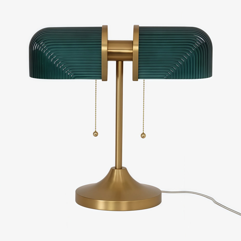 Lampe de Table en Verre Cannelé Aurebron - Lampe de Table Décorative Moderne à Base Métallique pour Salon