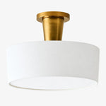 Cargar imagen en el visor de la Galería, Modern Brass Fabric Flush Mount Ceiling Light