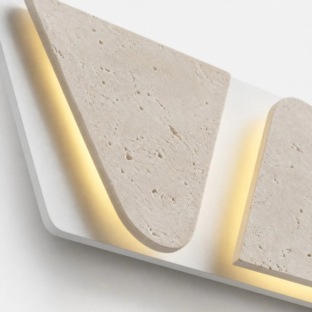 Aplique de pared con múltiples cabezas y textura de travertino