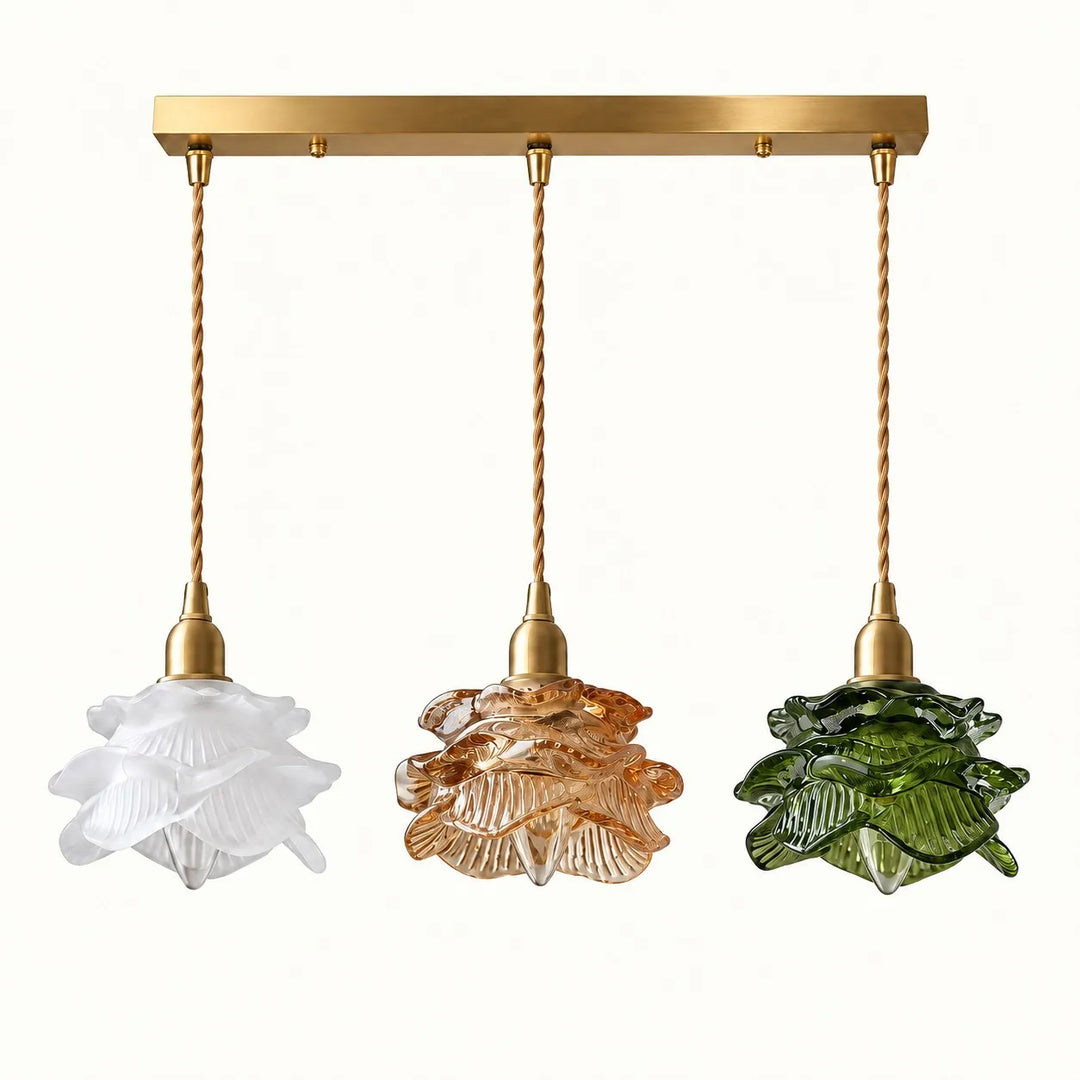 Vintage Rose Glass Pendant Lamp