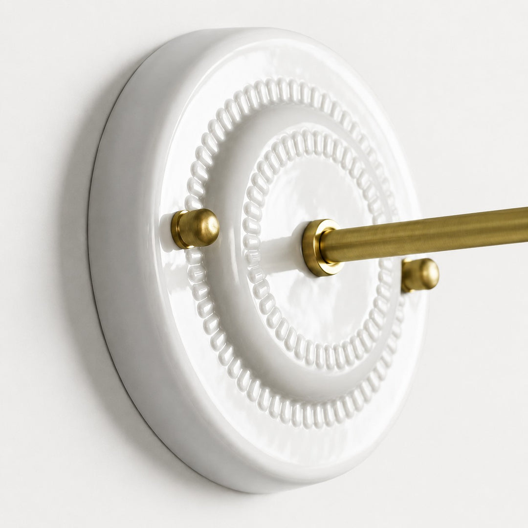 Cienax Petal Ceramic Wall Sconce with Colored Glazed Shade - Brass Accent Fixture for Bedside and Hallway