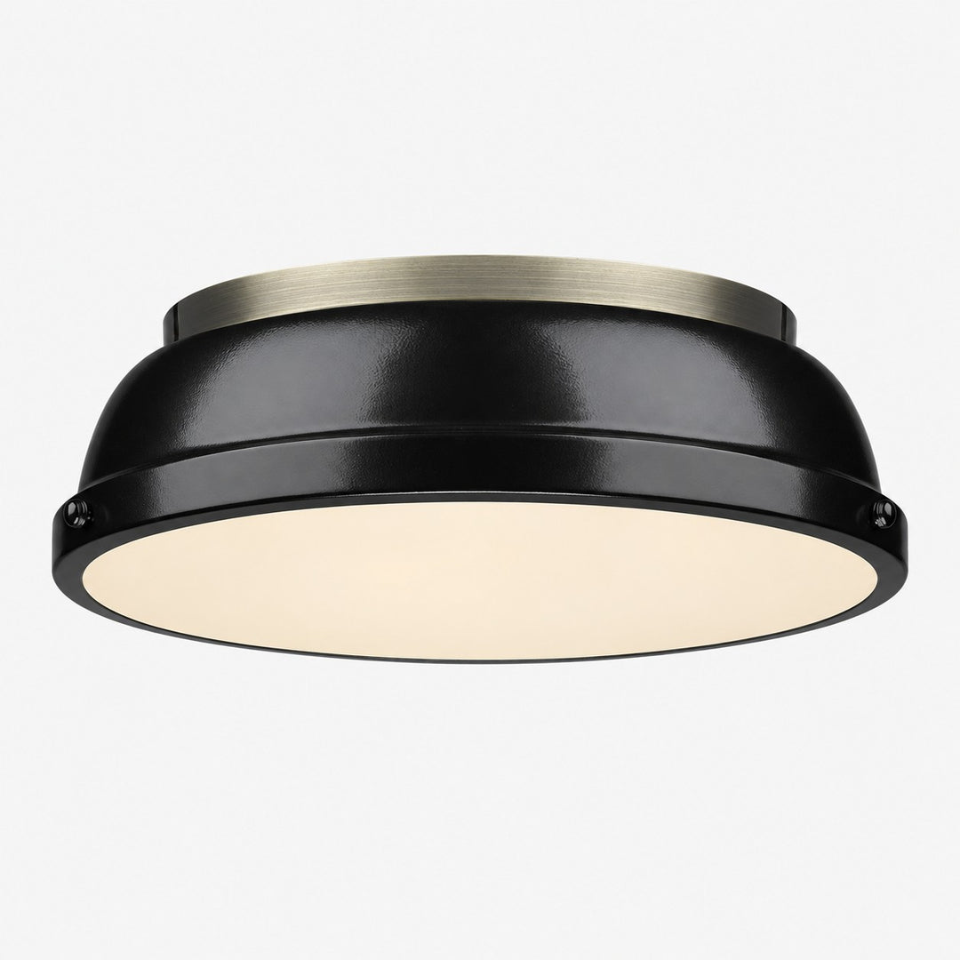 Metal Flush Mount Ceiling Fixture with Frosted Diffuser