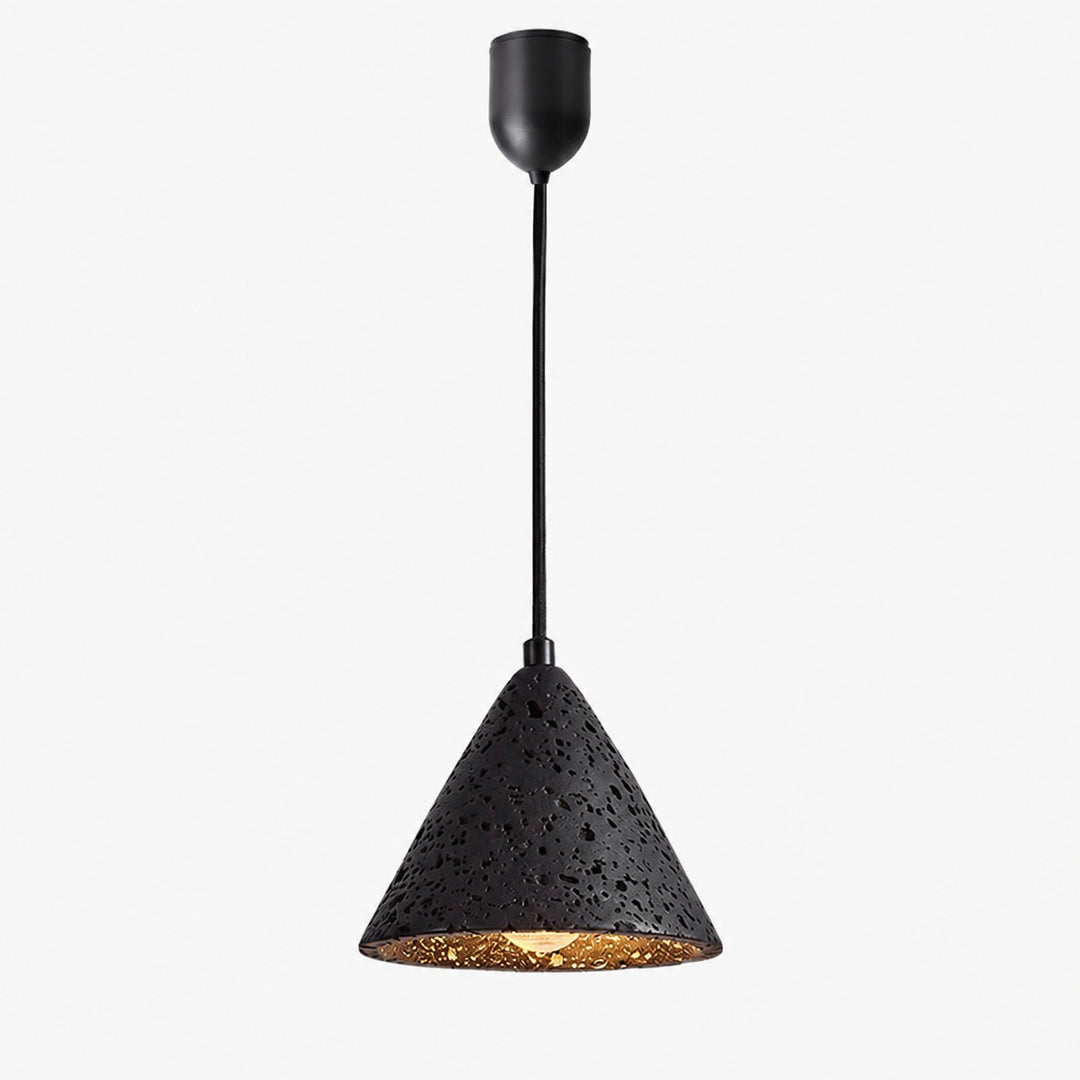 Cratera Black Travertine Stone Pendant Light