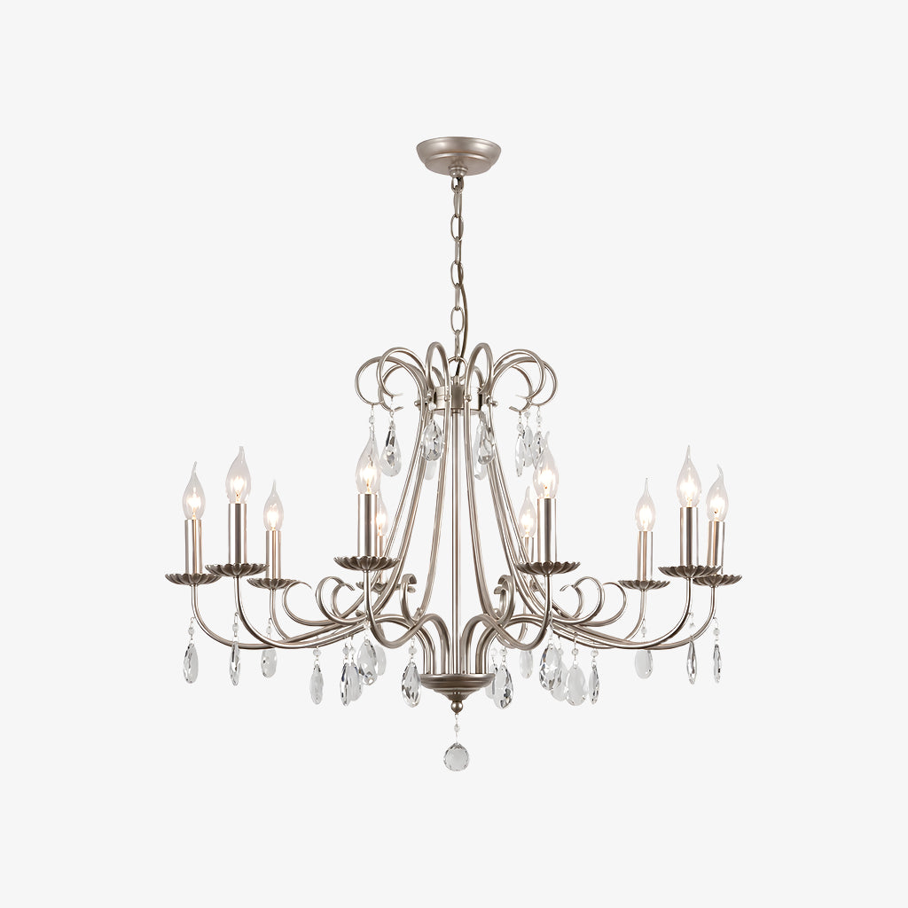 Silver Crystal Candle Chandelier