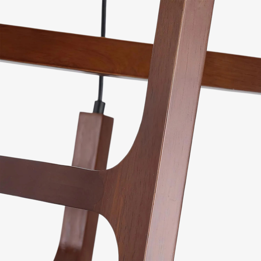 Lustre en Bois Auralith à Bras Multiples - Éclairage Naturel Moderne pour Salon et Salle à Manger