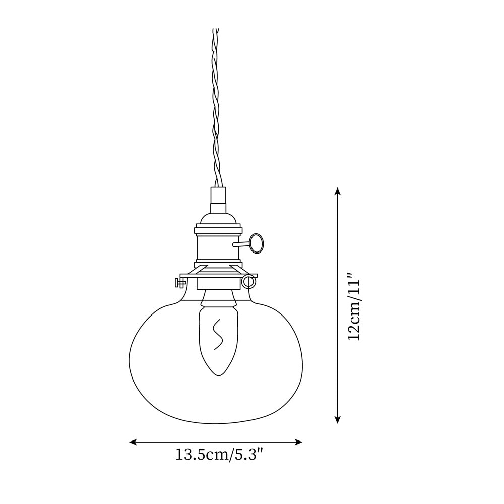 Brass Glass Hardwired Pendant Lamp