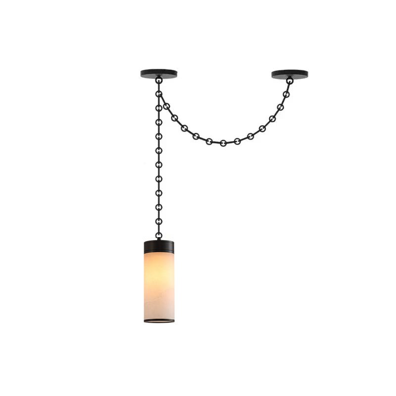 Cream Alabaster Chain Hardwired Pendant Light