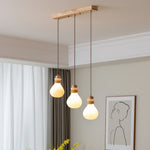 Charger l&#39;image dans la visionneuse de galerie, Lampe à suspension en verre et corde de chanvre
