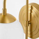 Bild in Gallery-Viewer laden, Gold metal shade holder and adjustable arm detail