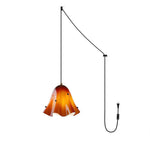 Load image into Gallery viewer, Undulating Glass Flower Plug-In Swag Pendant