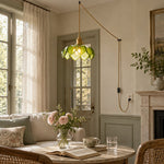 Charger l'image dans la visionneuse de galerie, Fluted Flower Glass Plug-In Swag Pendant