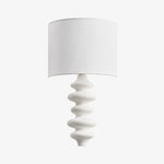 Cargar imagen en el visor de la Galería, White sculptural wall lamp with white fabric shade