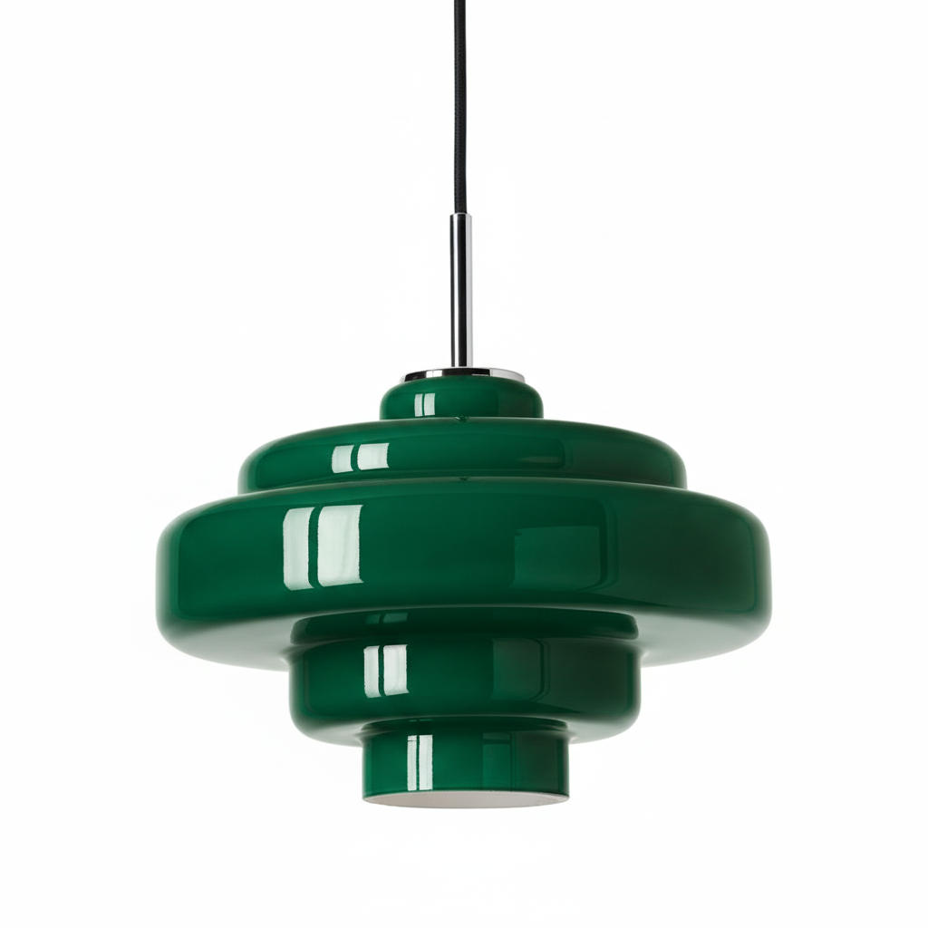 Koloro Modern Art-Inspired Curved Glass Pendant Fixture - Transitional Style Lighting for Living Spaces