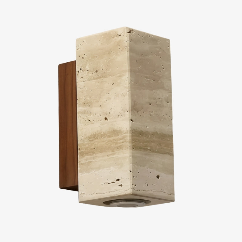 Placa trasera de piedra natural Slivara con pantalla ámbar cálido - Aplique de pared vintage moderno Slivara para sala de estar