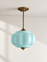 Load image into Gallery viewer, Eloise Scallop Vintage Milk Glass Semi Flush Mount Pendant Light