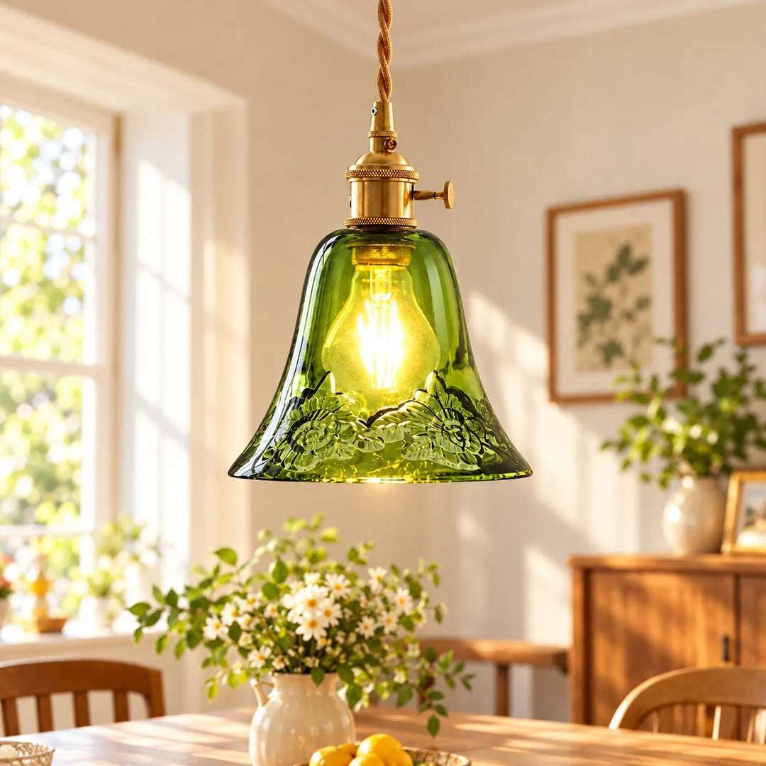 Glass Flower Vase Pendant Light