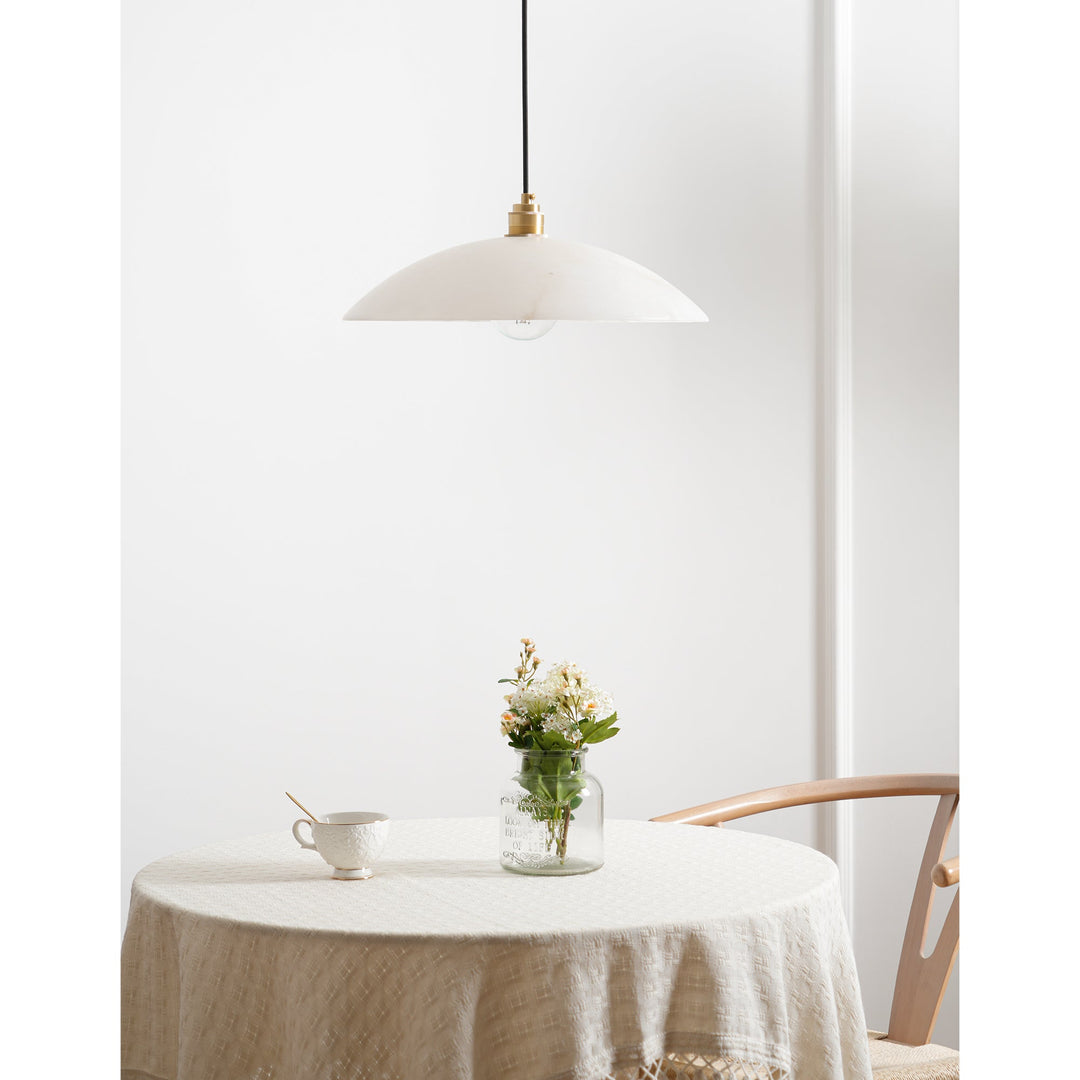 Natural Stone Plug-In Swag Pendant Light