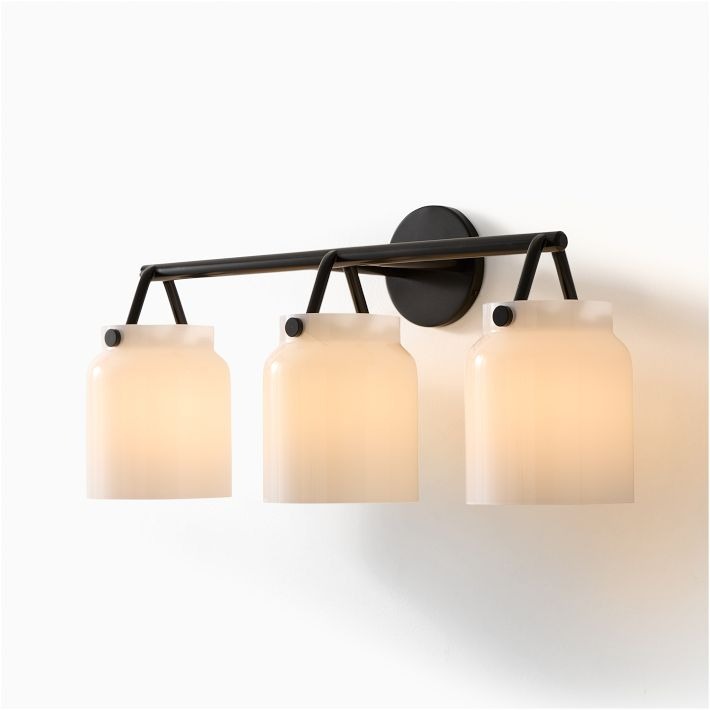 Aplique de pared moderno Hanton de 3 luces - Accesorio de baño de metal