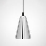 Load image into Gallery viewer, Tapered chrome brass mini pendant light on a white background