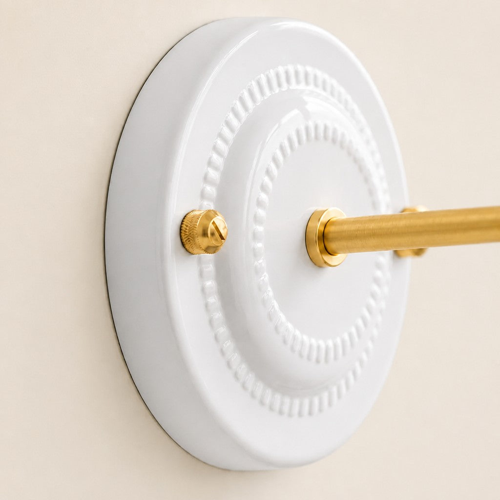 Cienax Retro Ceramic Flower Wall Sconce for Bedroom or Living Room
