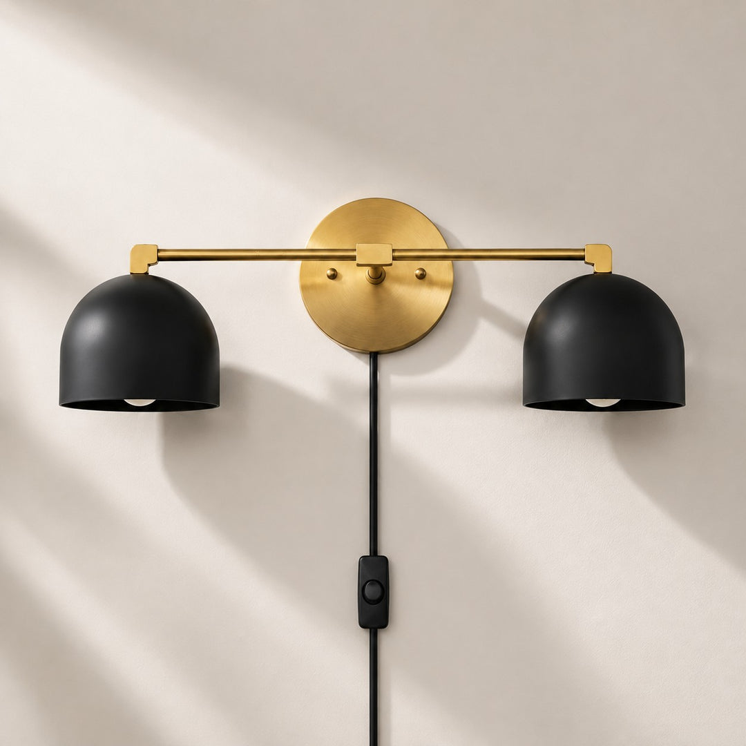 Metio Dome Mid-Century Metal Plug-In Wall Light
