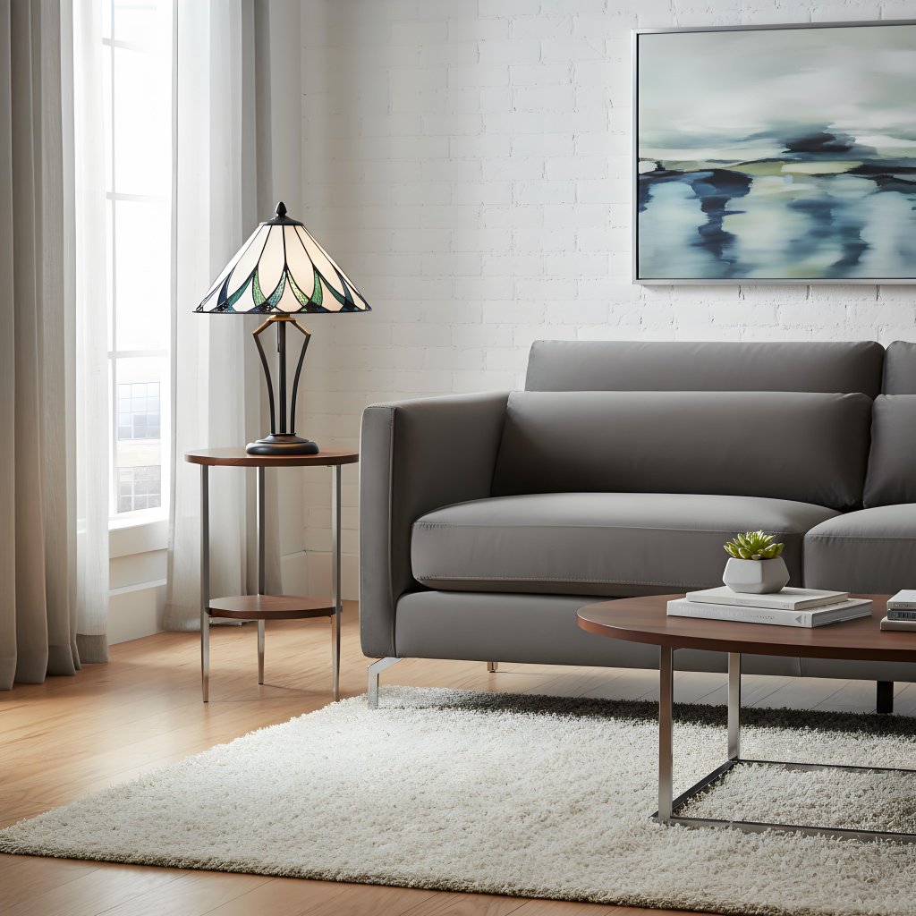 TF Hand Blown Water Ripple Glass Table Lamp – Classic Style Table Lighting for Sofa Side Table and Nightstand