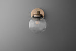 Load image into Gallery viewer, Glorica Glass Aged Brass Wall Sconce - Ribbed Glass Shade Industrial Style Lighting
