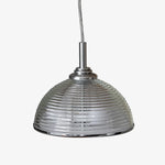 Load image into Gallery viewer, Clear ribbed glass pendant shade product view