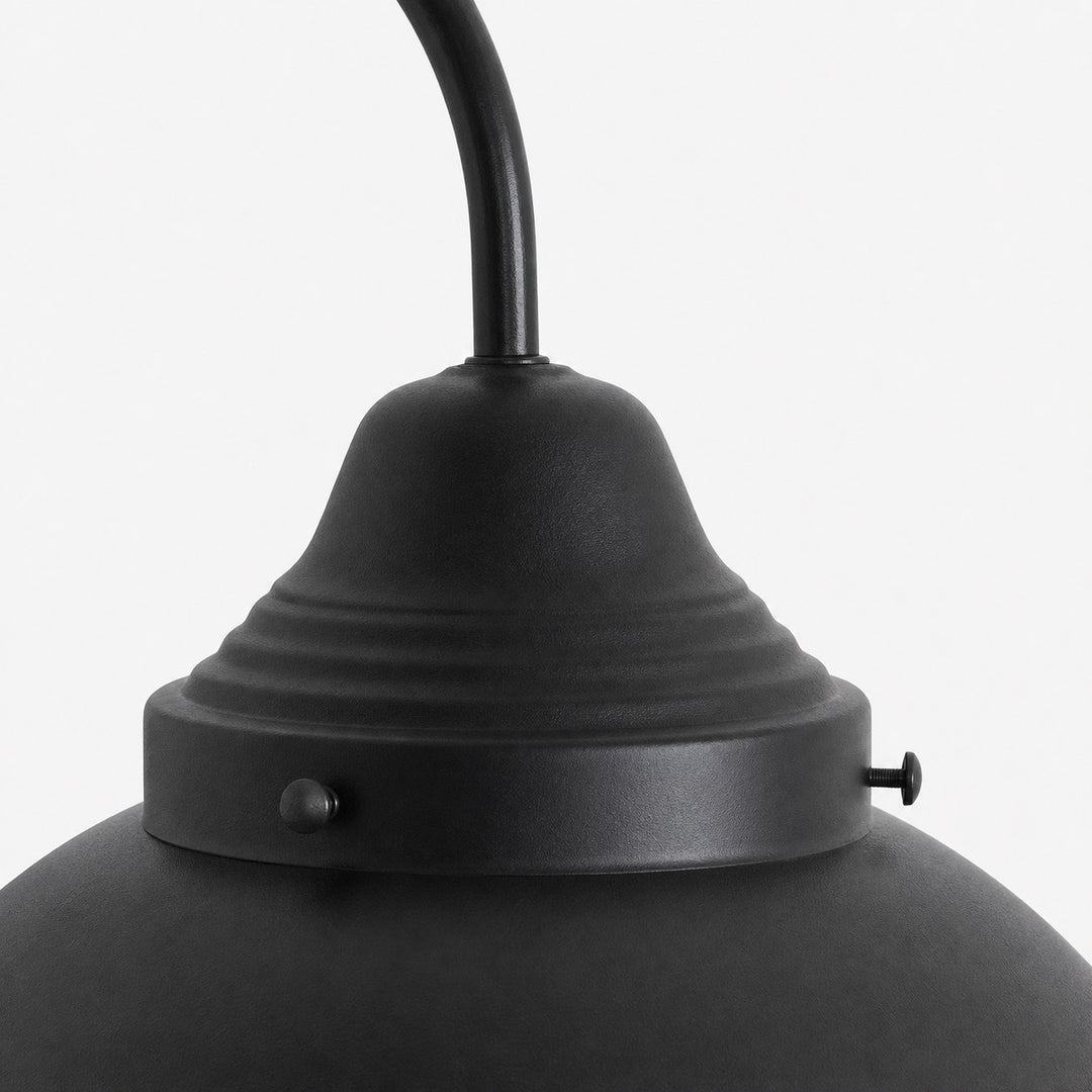 Matte black upper housing and curved arm detail