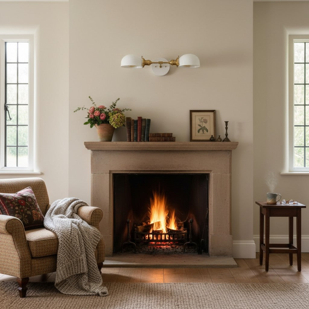 Ornato Luxe Art Deco Vanity Sconce – Opal Glass Wall Light for Bathroom & Dressing Room