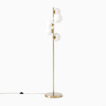 Load image into Gallery viewer, Brina Multi-Light Glass Floor Lamp - Brass and Milk Glass Lighting
