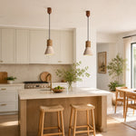 Cargar imagen en el visor de la Galería, Wabi Sabi Stone Pendant Light, Warm LED Ceiling Lamp for Bedroom, Dining Bar and Kitchen Island