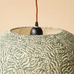 Load image into Gallery viewer, Gathered Fabric Pendant Lamp with Botanical Pattern Option