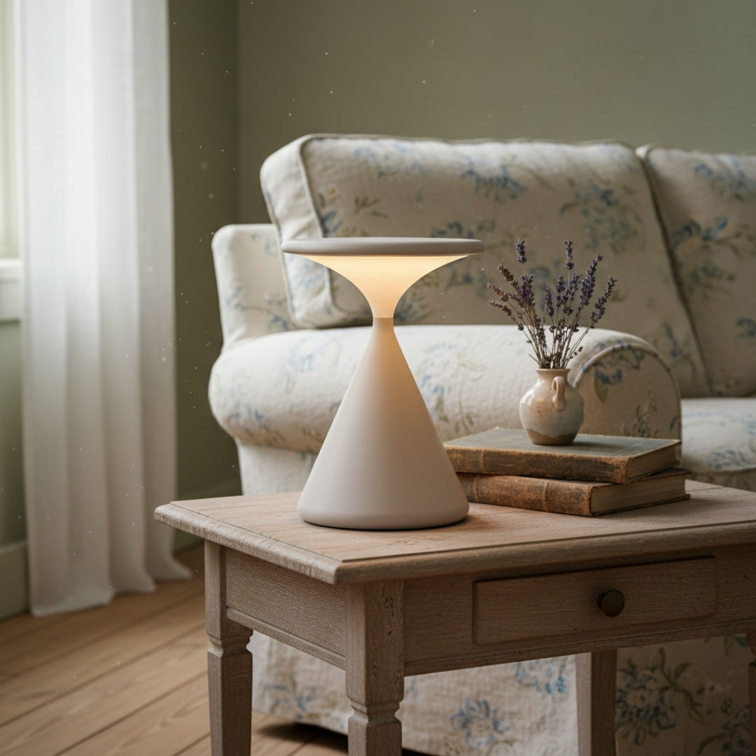 Lámpara de Mesa Portátil LED Nómada – Diseño Moderno de Silueta Minimalista para Hogar y Patio N40