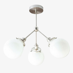 Load image into Gallery viewer, Glorica Glass Opal Globe Semi-Flush Ceiling Light – Modern Mid-Century Dining Room Fixture
