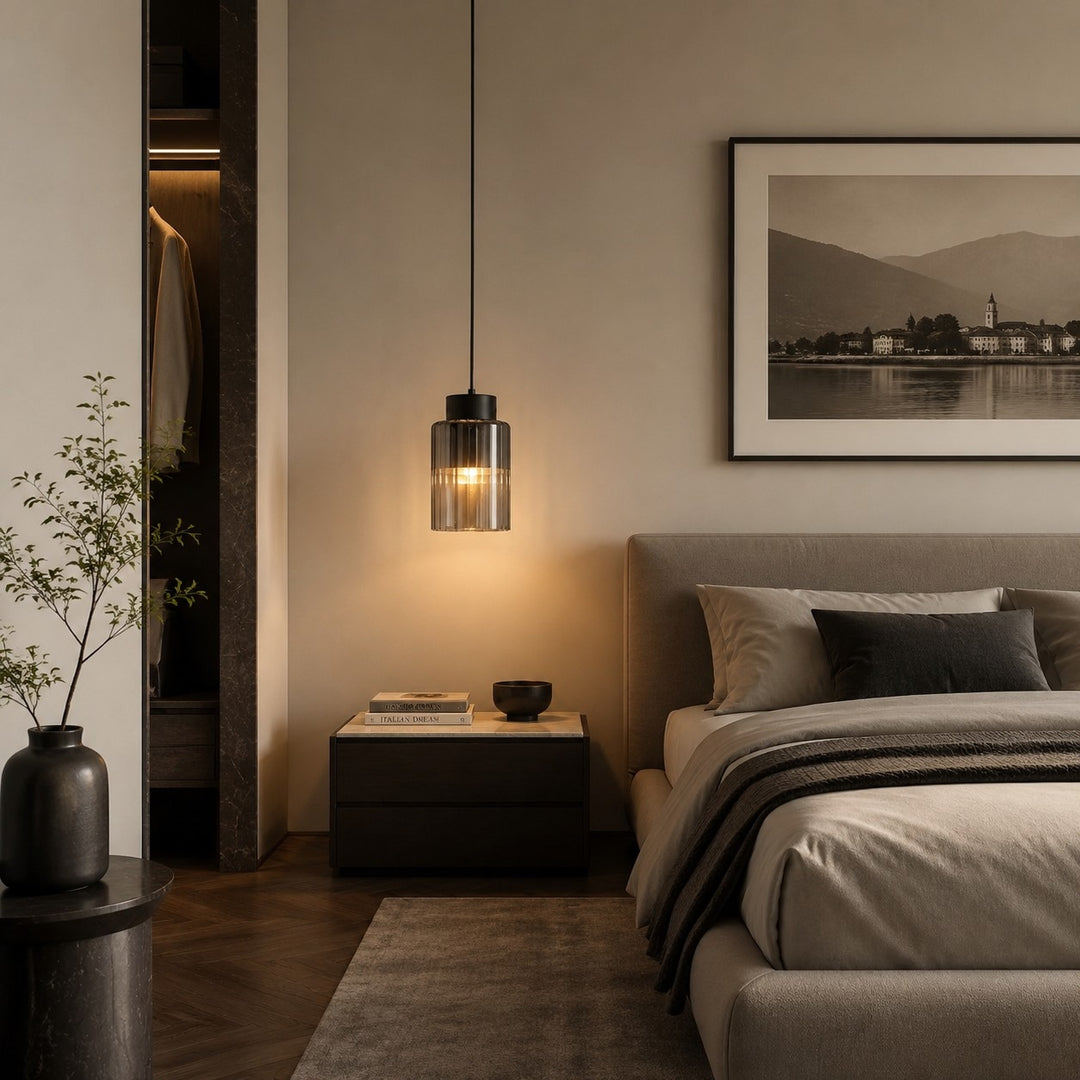 Scene: black finish bedside