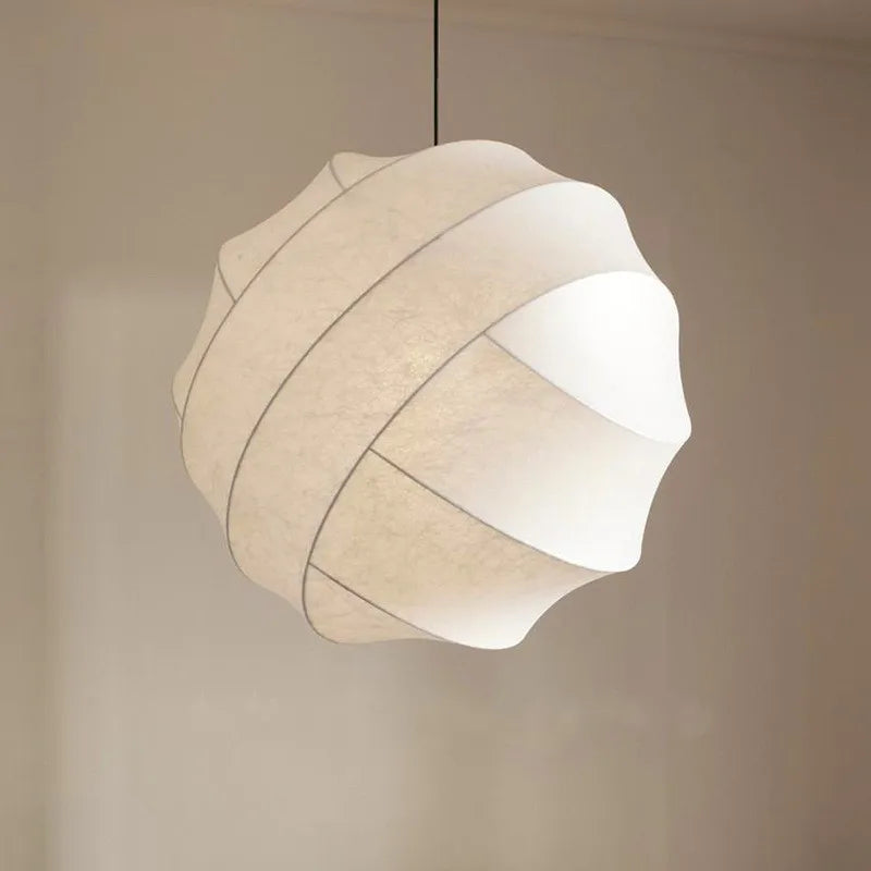 Suspension Japandi Wabi Sabi en soie boule
