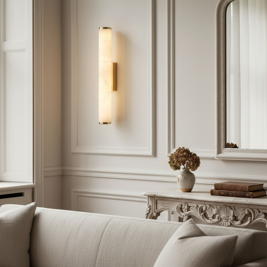 Lampe Murale Moderne Solaryx en Albâtre - Éclairage pour Chambre et Salon