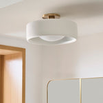 Charger l&#39;image dans la visionneuse de galerie, Cerova Modern Porcelain Flush Mount Ceiling Light– Elegant Ivory Shade
