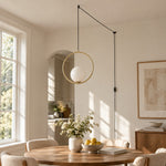 Load image into Gallery viewer, Pearl Glass Sphere Brass Plug-In Pendant