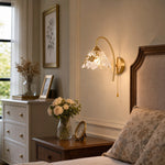 Charger l'image dans la visionneuse de galerie, French floral wall sconce installed beside a bed