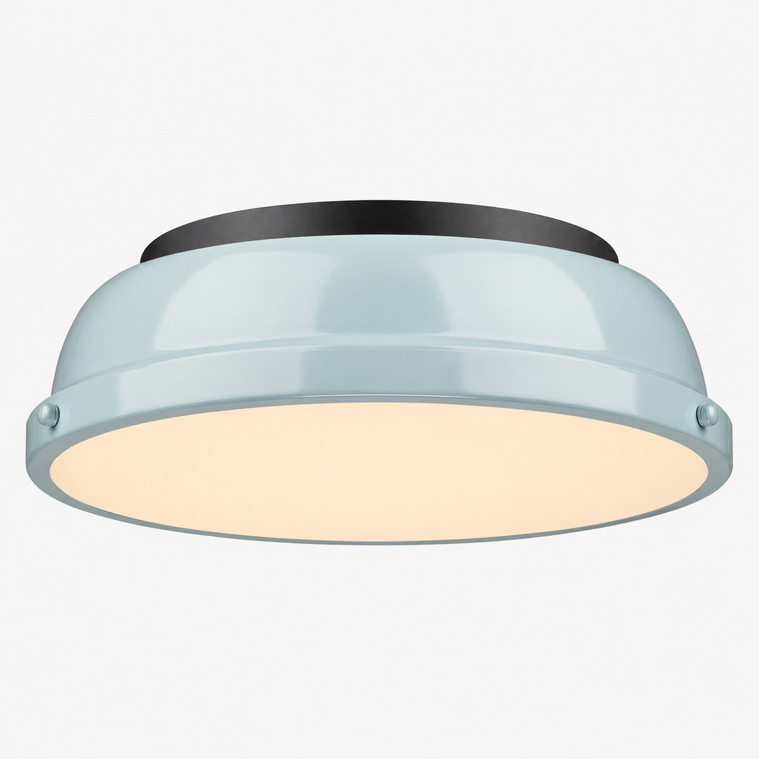 Metal Flush Mount Ceiling Fixture with Frosted Diffuser