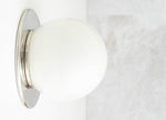 Charger l&#39;image dans la visionneuse de galerie, Glorica Glass Solid Brass Vanity Sconce - Compact Flush Mount Globe Light
