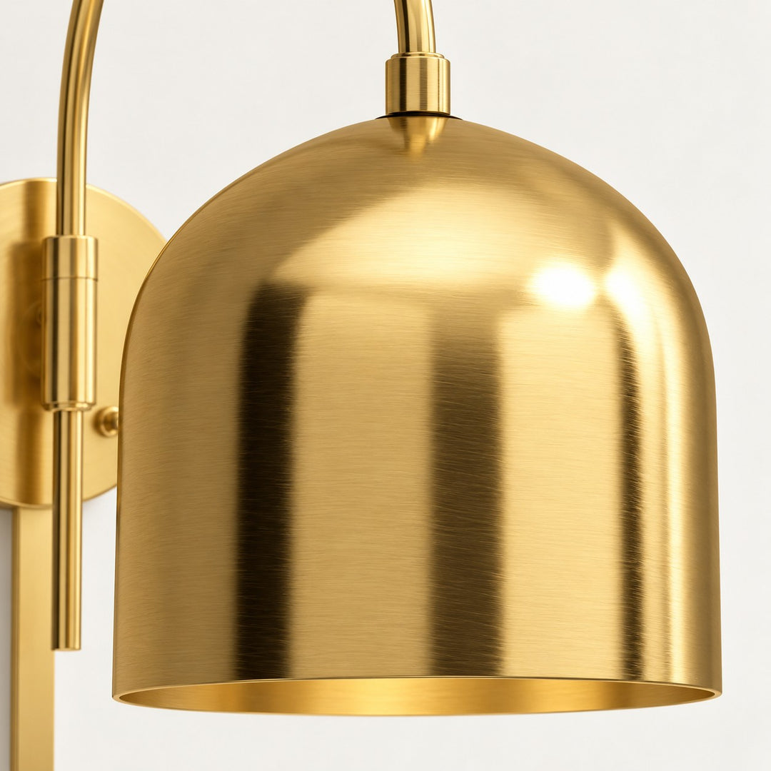 Dome Arm Plug-In Cord Arched Metal Wall Sconce