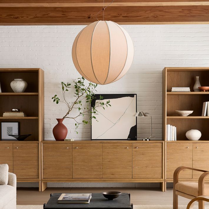 Lámpara colgante Alvian: pantalla de lino con altura ajustable para un comedor acogedor