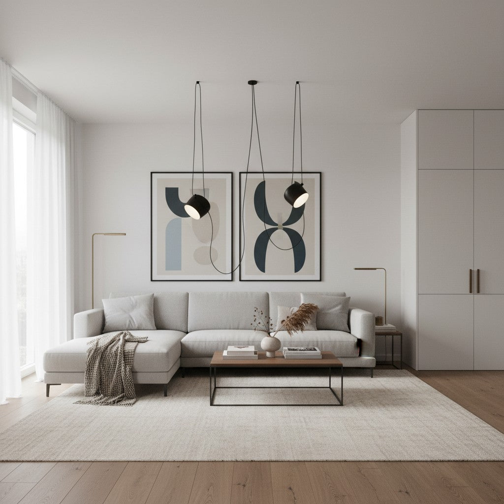 Axiomorna Minimalistische Verstellbare Moderne Hängelampe – Schlanke LED-Hängeleuchte für Jeden Raum N02