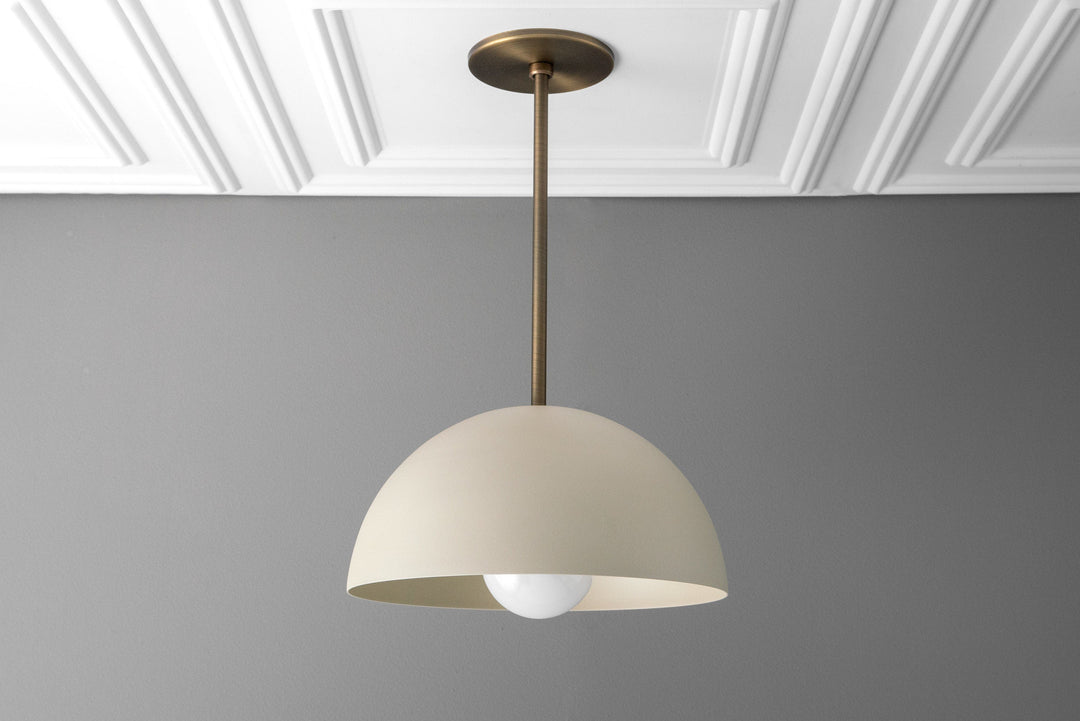 Metio Dome Neutral Dome Pendant - Modern Metal Accent Lighting