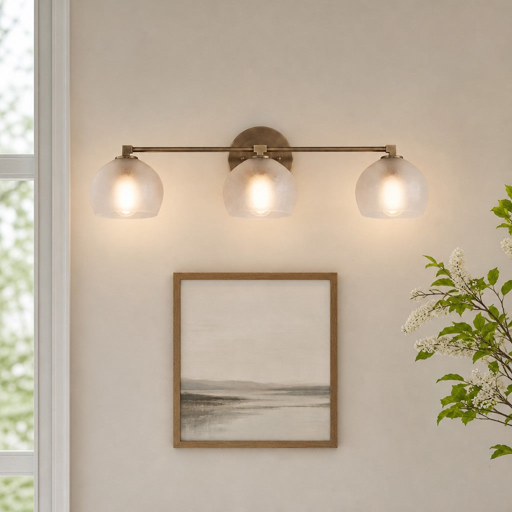 Auruca Globe Wall Light Bellflower Inspired Shape - Minimalist Metal Glass Sconce for Living Room